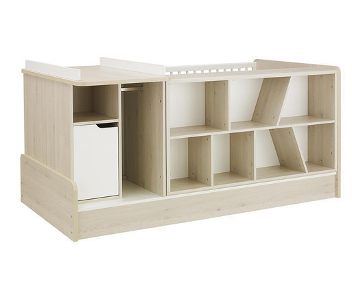 Cuna evolutiva combinada Lili Blanca y Madera (Parte trasera)