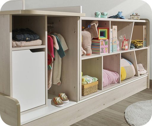 Cuna evolutiva combinada Lili Blanca y Madera (Parte trasera)