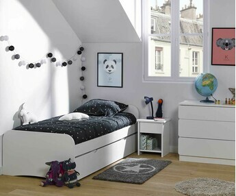 Cama nido Twist Blanca, madera maciza