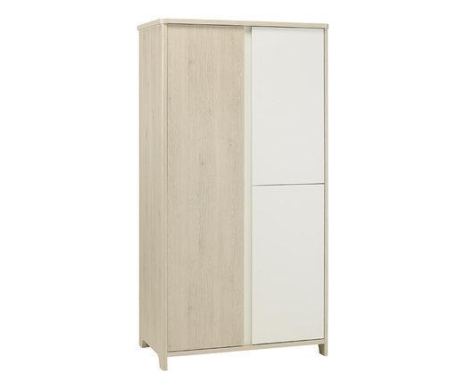 Armario Beb Lili 2 cuerpos 3 puertas, Blanco y Madera