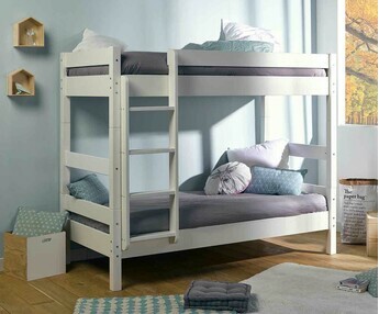 Litera Wood, acabado blanco, separable en 2 Camas