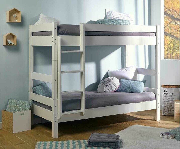 Litera Wood, acabado blanco, separable en 2 Camas