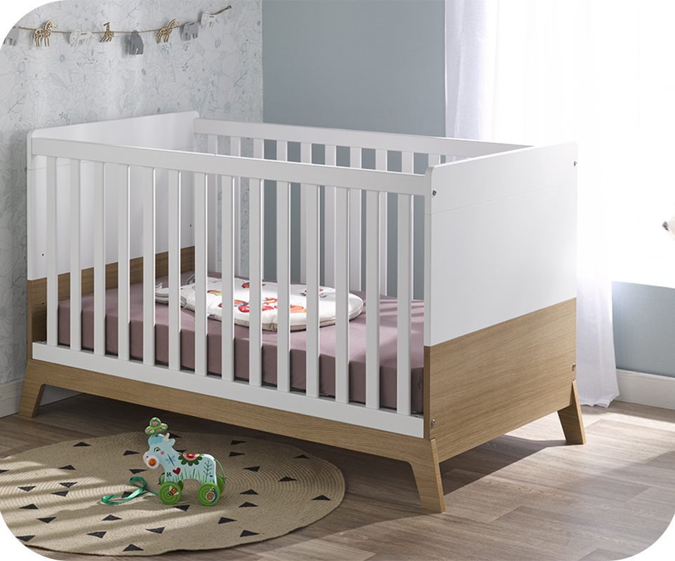 Cuna evolutiva ALOA 70x140 Blanca y Madera