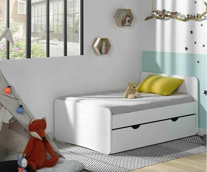 Cama juvenil evolutiva Willow 90x140cm Blanca con cajn