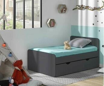 Cama juvenil evolutiva Willow 90x140cm Gris Antracita con cajn