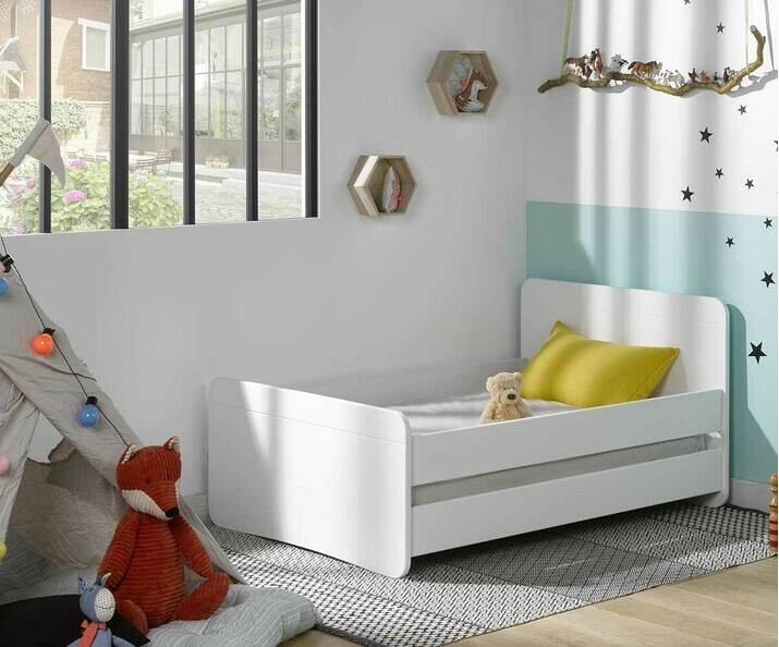 Cama juvenil evolutiva Willow 90x140cm Blanca con barreras