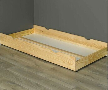 Cajn para cama juvenil de madera maciza Natural