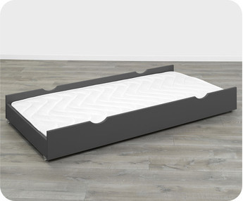 Cajn para cama juvenil de madera maciza Gris antracita con colchn opcional