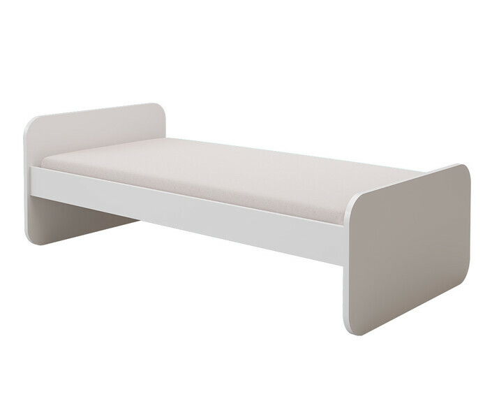 Cama infantil Lemon, madera maciza, acabado blanco