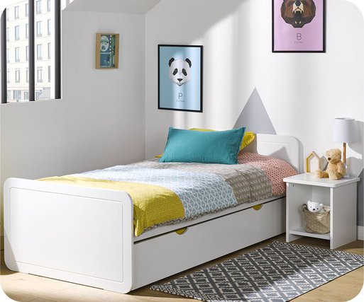 Dormitorio juvenil LEMON Blanco - Set de 3 Muebles
