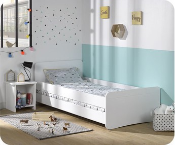 Cama infantil Willow Blanca 90x190cm con Barreras