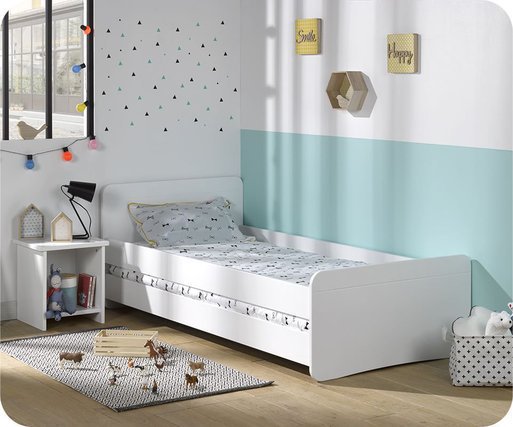 Cama infantil Willow Blanca 90x190cm con Barreras