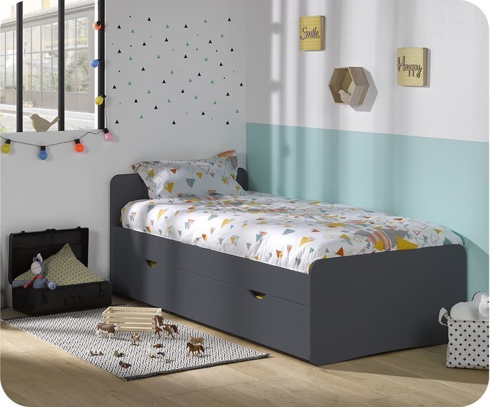 Cama infantil Willow Gris Antracita Con Cajn (Opcional)