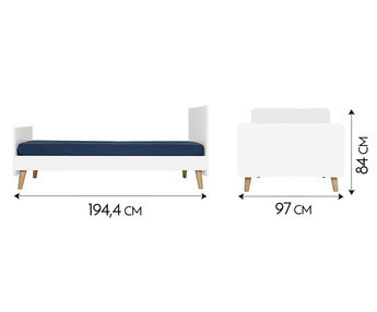 Dimensiones Cama juvenil Willow con patas
