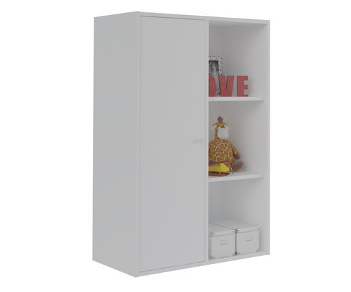 Mueble de Almacenaje Moov de 6 Compartimientos Blanco con puerta