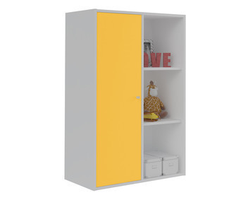 Mueble de Almacenaje Moov de 6 Compartimientos Blanco con puerta Amarilla