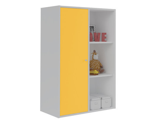 Mueble de Almacenaje Moov de 6 Compartimientos Blanco con puerta Amarilla