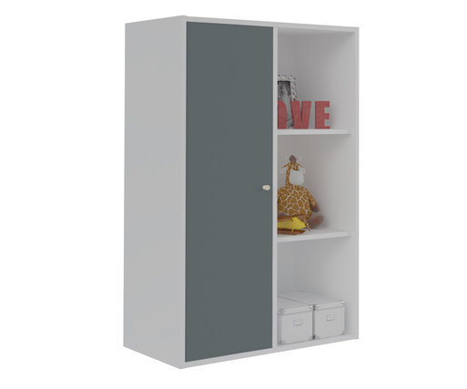 Mueble de Almacenaje Moov de 6 Compartimientos Blanco con puerta Gris Antracita