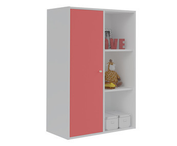 Mueble de Almacenaje Moov de 6 Compartimientos Blanco con puerta Rosa