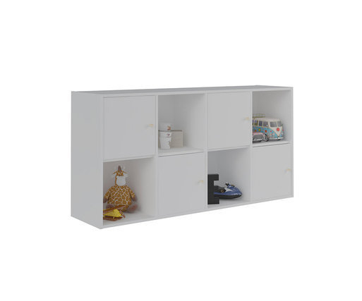 Mueble de Almacenaje Moov de 8 Compartimientos Blanco con puerta