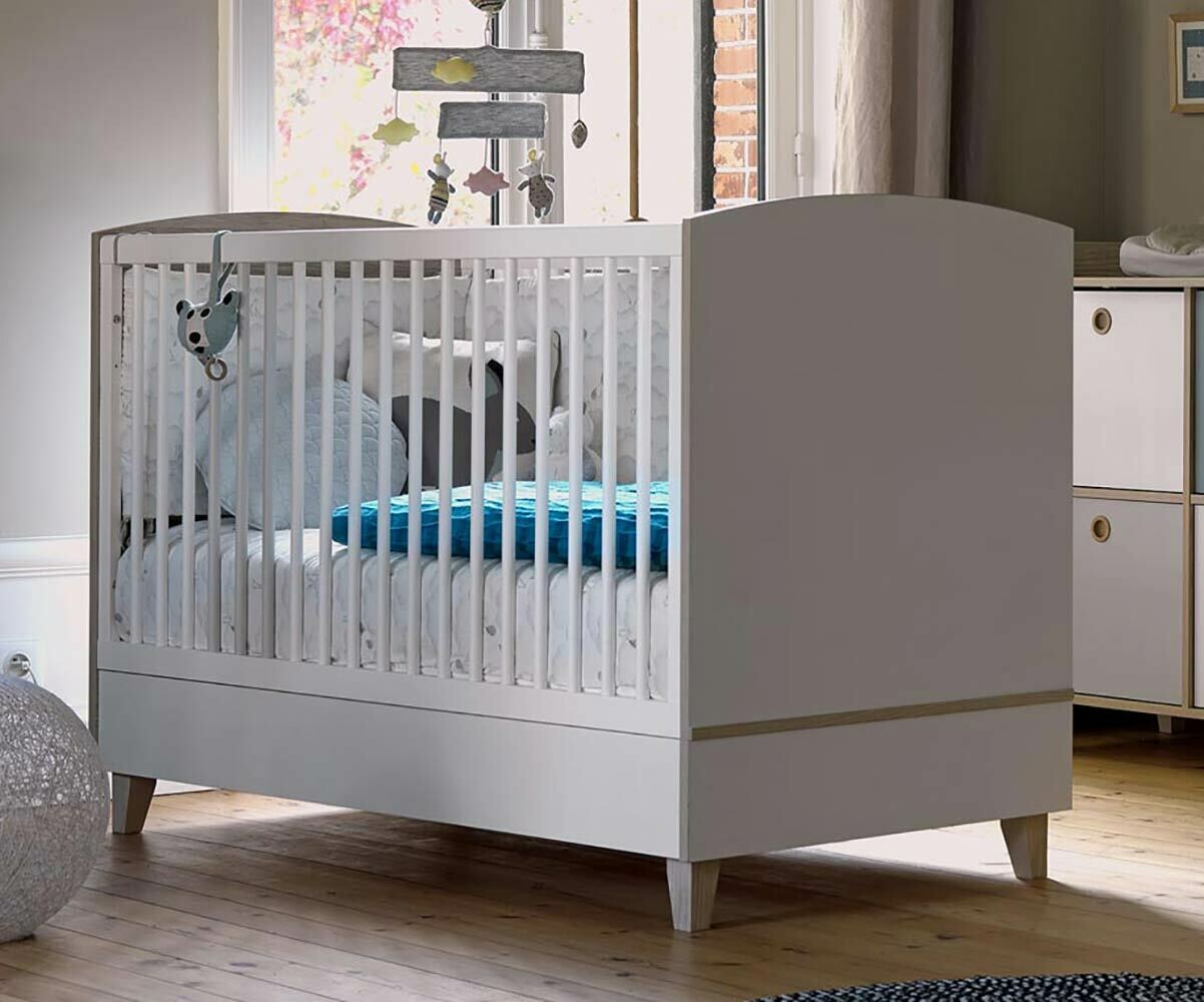 Cuna evolutiva PERLA 70x140 Blanca y Madera