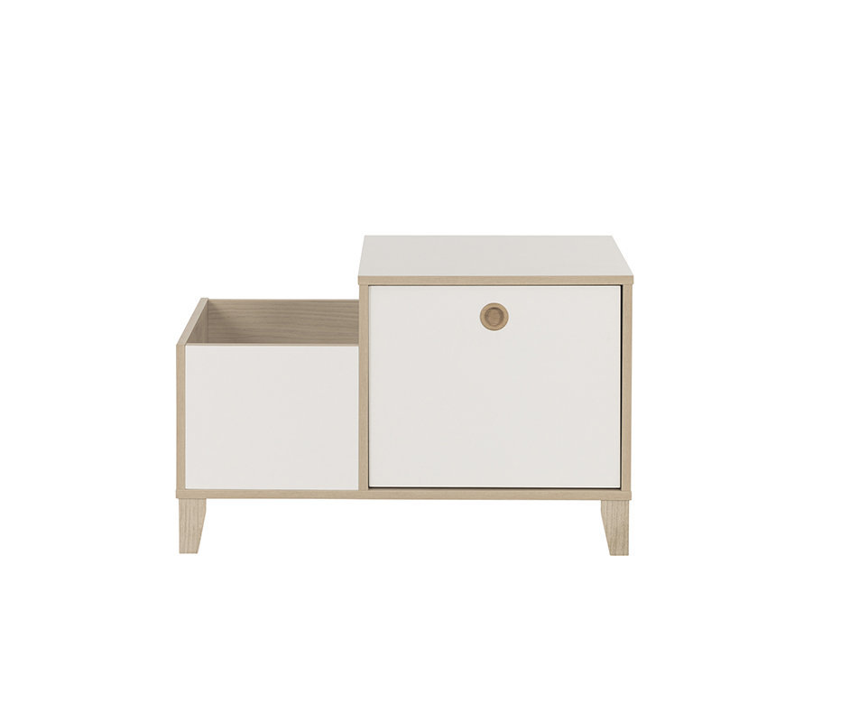 Cofre de Almacenaje PERLA, Blanco y Madera