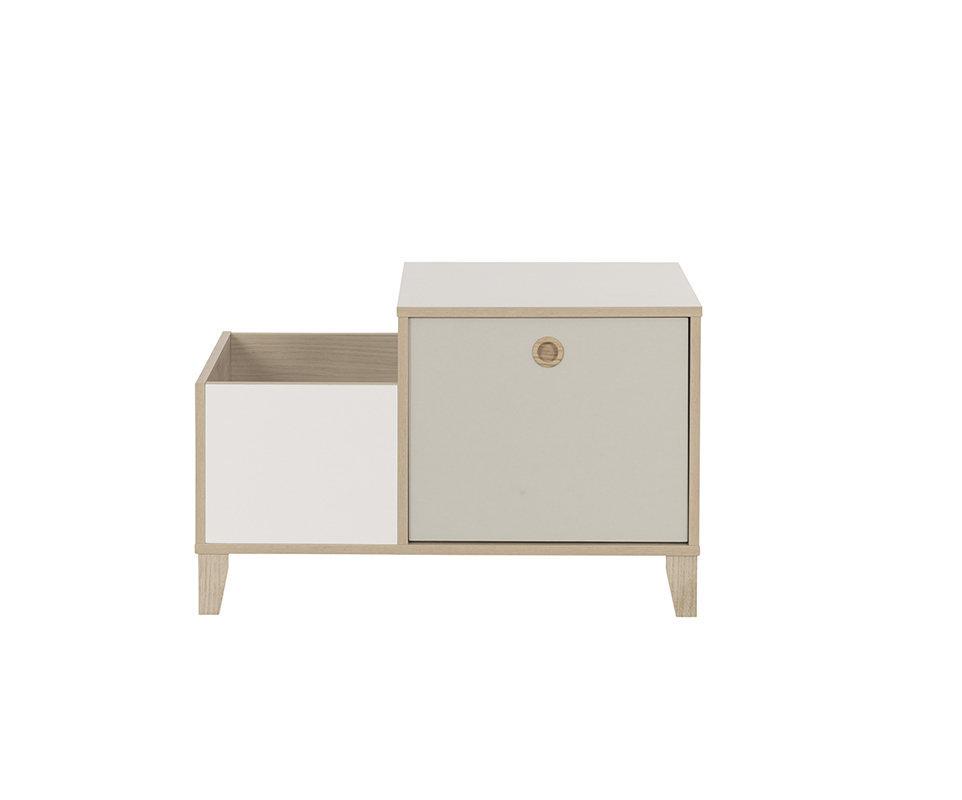 Cofre de Almacenaje PERLA, Blanco y Madera