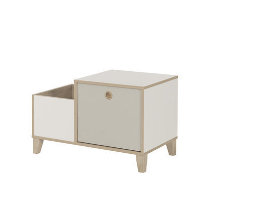 Cofre de Almacenaje PERLA, Blanco y Madera