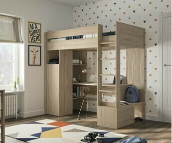 Cama alta juvenil con colchón - Soa
