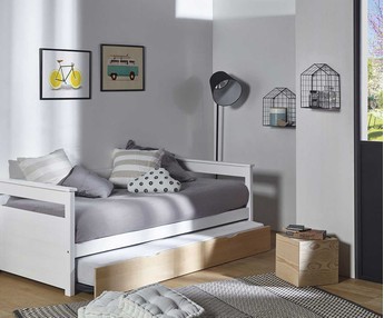 Pack Sofa Cama Nido Mlo Blanco y Natural