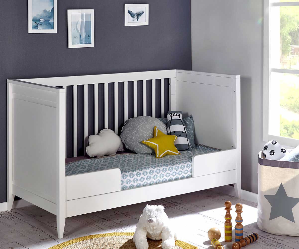 Cuna evolutiva de madera maciza blanca LOU