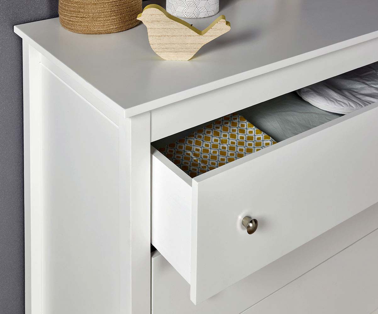 Cómoda blanca para bebé de madera maciza colección Lou