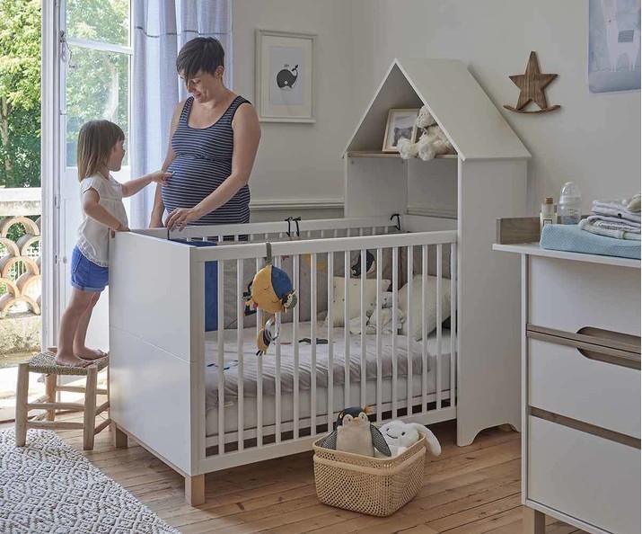 Cuna Convertible Madera y Blanca - ngel