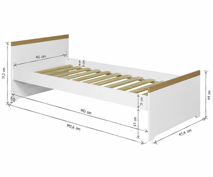 Dimensiones de la cama juvenil - Jaipur