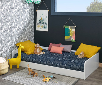  Cama Para Nios con Patas, Somier y Colchn - Paris