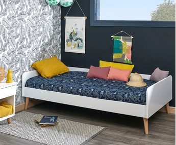  Cama Juvenil con Patas, Somier y Colchn - Paris