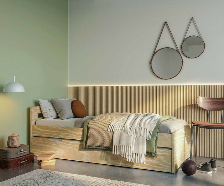 Cama nido - Len, acabado madera natural