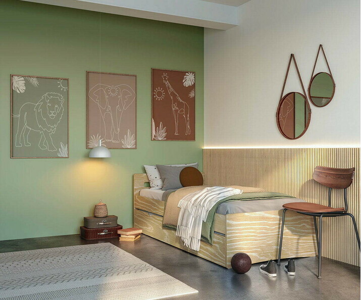 Cama nido - Len, cama supletoria acabado madera incluida