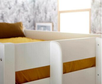 Cama de Madera Maciza Escalera en Un Lado - Kids