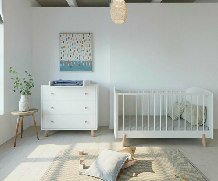 Mini dormitorio para beb, estilo escandinavo - Alma