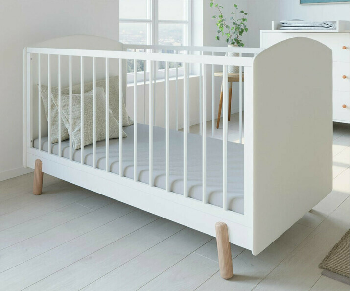 Cuna beb convertible blanca - Alma, 70x140 cm