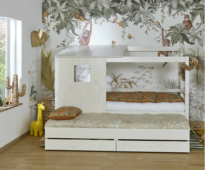 Cama infantil nido casita Abril blanco