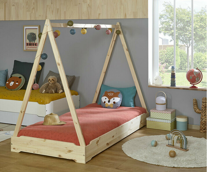 Cama estilo cabaa - Happy, color madera natural