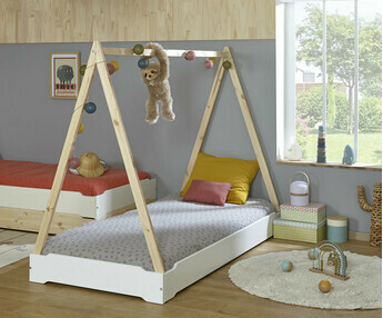 Cama estilo cabaa - Happy, color blanco