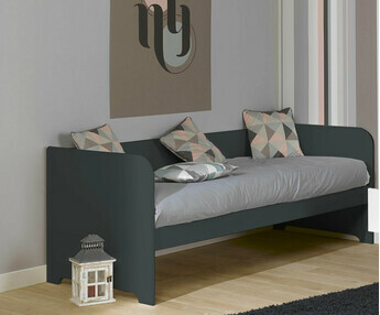 Cama infantil con somier Bali, gris antracita.