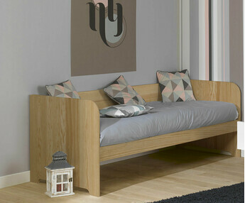 Cama infantil Bali, en color natural, en madera maciza.