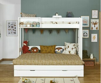 Litera infantil con cama nido transformada en 160x200 cm.