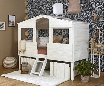 Cama infantil cabaña media alta - Ahina