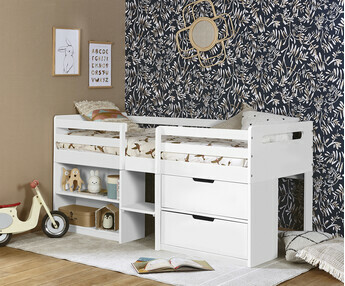 Cama infantil media alta con colchón - Owaki