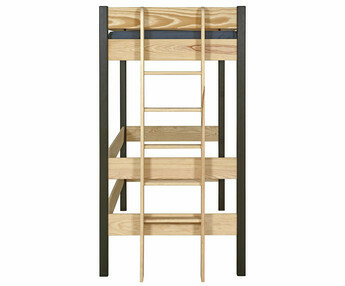 Detalle escalera lateral, cama alta Caly 100% en madera maciza